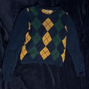 Navy blue argyle sweater!